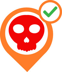 location pin with skull icon