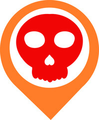 location pin with skull icon