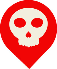 location pin with skull icon