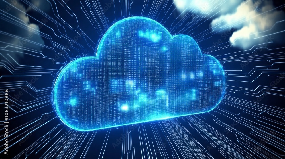 Poster cloud computing transfer big data on internet background