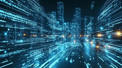 Cloud computing transfer big data on internet background