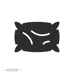 fluffy fabric cushion, comfy pillow sleep icon, nap or relax concept, flat vector illustration