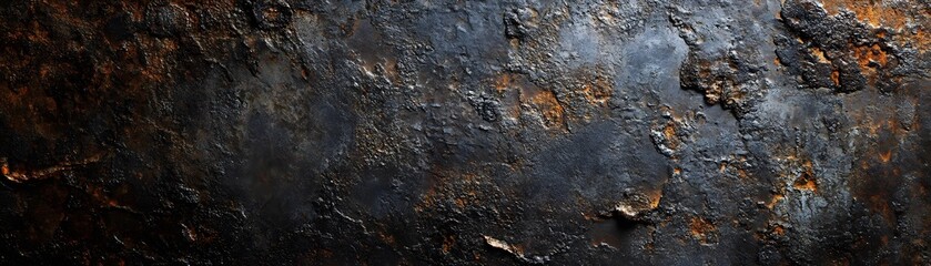 Textured Black Surface with Rust and Patina