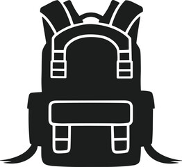 Stylish Backpack with Top Handle and Straps - Vector Silhouette Illustration