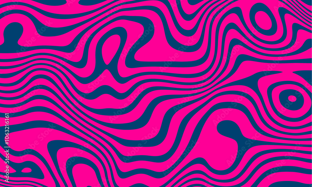 Poster abstract horizontal background with colorful waves. trendy vector illustration in style retro 60s, 7