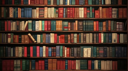 Background from bookshelves. The concept of reading as a hobby.