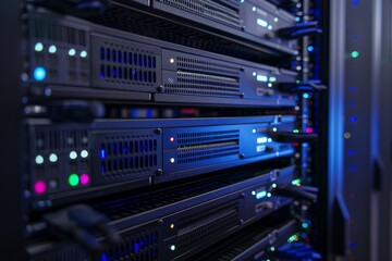 Network server array is working and flashing in data center