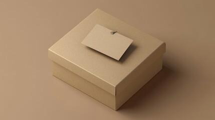 Obraz premium Craft Paper Box For Branding With Blank Paper Label