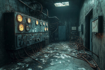 Derelict nuclear reactor building