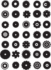 Circular saw icon. Rotary blades saw machine, cut teeth machine for carpentry, industrial machine for wood construction. Vector flat illustration. Vector Graphic. EPS