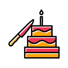 Cake Cutting Vector Icon