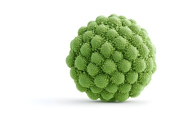 a realistic broccoli floret, rich green, intricate texture, photorealistic, isolated on white background
