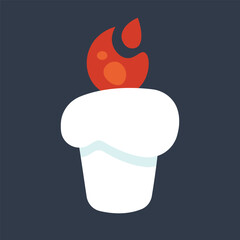 cute candle in flat vector design.