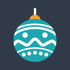 green baubles in flat vector design