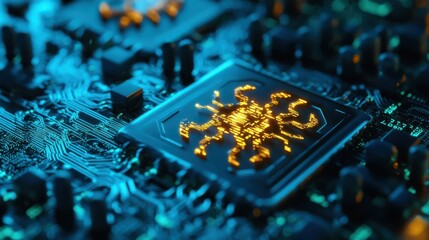 Computer Hacked, System Error, Virus, Cyber attack, Malware Concept. Danger Symbol.