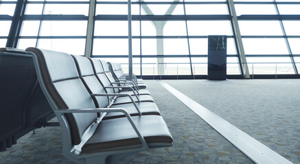 abstract in airport for background. OFFICE BACKGROUND, MODERN BUSINESS HALL WITH LIGHT REFLECTONS ON THE FLOOR.