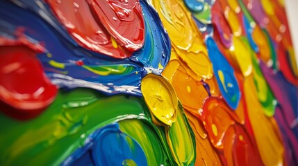 Vibrant Colorful Paintings in Art Gallery Setting