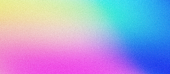 Vibrant grainy gradient background, orange purple blue pink yellow abstract noisy texture grunge retro banner poster backdrop design