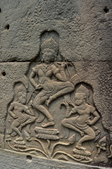 アンコール王朝に残された石像やレリーフ　アンコール・トム