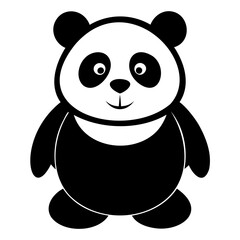 Panda Black Silhouette vector illustration isolated on a transparent background