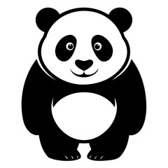 Panda Black Silhouette vector illustration isolated on a transparent background