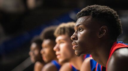 Team strategizes during a basketball practice session in the evening, focusing on tactics and teamwork for their upcoming match