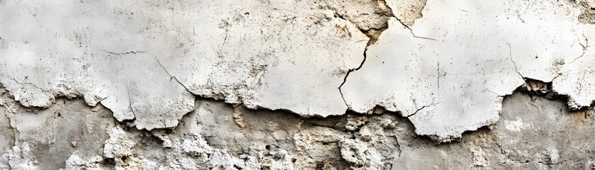 Obraz premium Weathered White Wall with Cracks and Flaking Paint