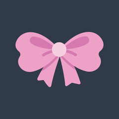 pink ribbon in flat vector design.
