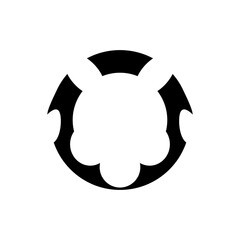 Empty avatar frame with a gothic, horned design, featuring black borders and an abstract scifi style, ideal for a devilish or mythical profile setup. Bunny avatar.