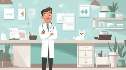 Doctor veterinarian at clinic