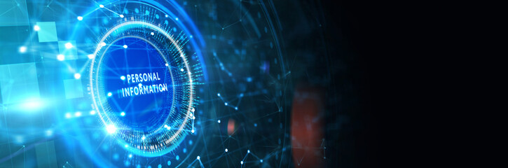 Safety concept: Personal Information on digital background. 3d illustration