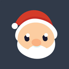 cute santa head in flat vector design