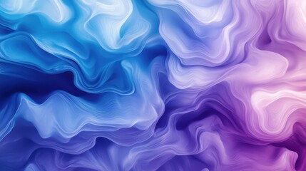 Abstract liquid waves in a gradient of blue and purple,