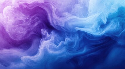 Abstract liquid waves in a gradient of blue and purple,