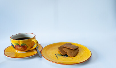 cup of coffee and cookies