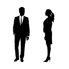 立ち話をするビジネスマンとオフィスレディ
