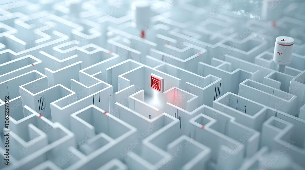 Leinwandbilder Emerging Path Through Abstract Maze Symbolizing the Overcoming of Challenges and the Journey Towards Progress and Success
