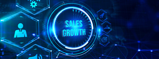 Obraz premium Sales growth, increase sales or business growth concept. 3d illustration