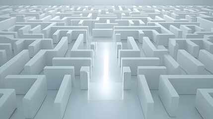 Emerging Path Through Abstract Maze Symbolizing the Overcoming of Challenges and Obstacles on the Journey to Success and Accomplishment