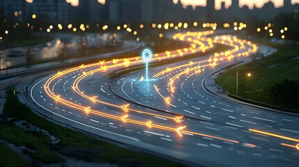 Glowing arrows converging on a central target representing focused strategies and solutions for business growth technological innovation and goal oriented development