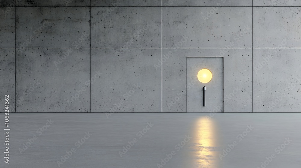Poster keyhole with glowing light inside symbolizing access to new innovative ideas creativity and opportun