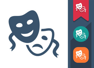 Theater Masks, Theatre, Drama, Comedy Masks Icon