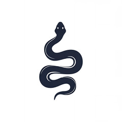 Naklejka premium Minimalist Snake Icon Illustration