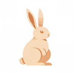 Fototapeta premium Cute Sitting Rabbit Illustration in Cartoon Style