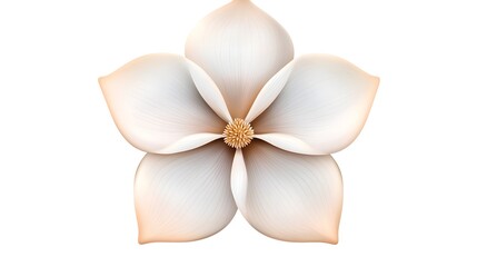 Naklejka premium a realistic vanilla orchid flower, soft white petals, detailed center, photorealistic, isolated on white background