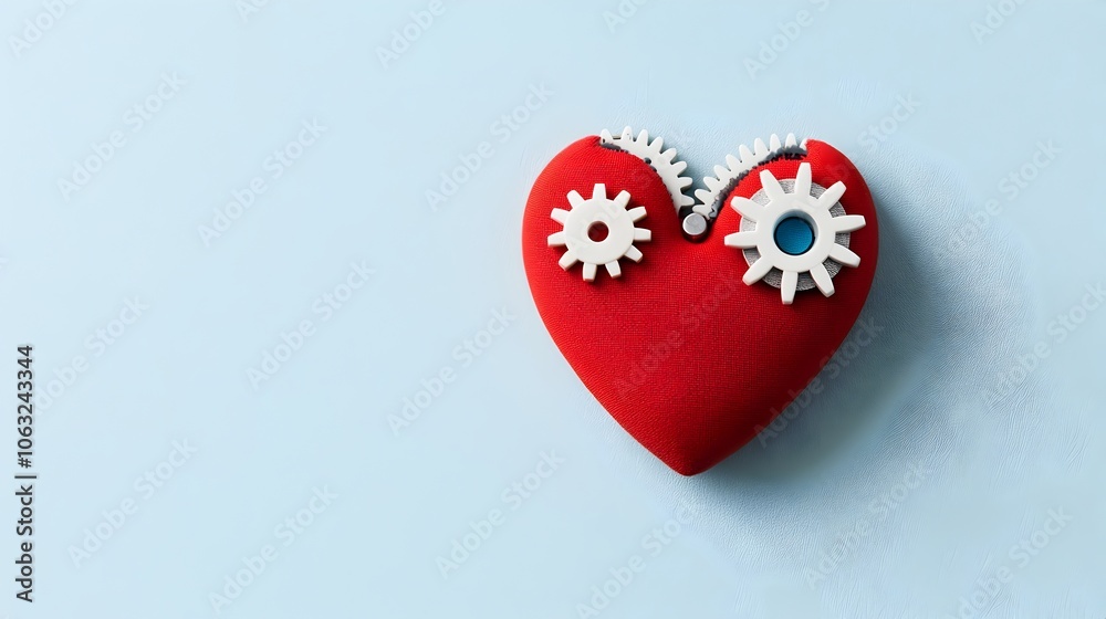 Fototapete heart shaped mechanical design symbolizing empathetic approach to problem solving and innovative