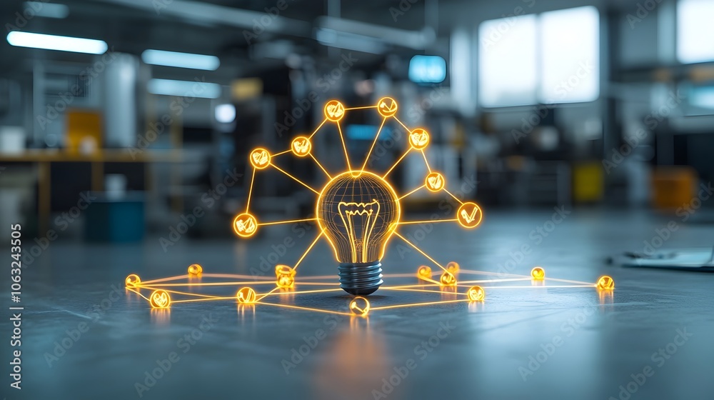 Poster Glowing network of interconnected lines forming a central idea representing the power of synergy in driving progress and innovation  This abstract digital symbolizes the connectivity coordination
