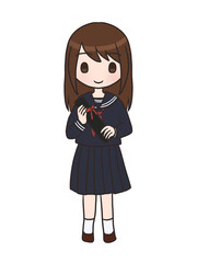 卒業するセーラー服の女の子（通常）