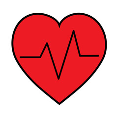 Pulse icon vector. Heartbeat illustration sign. Heart rhythm symbol. Cardiology logo.