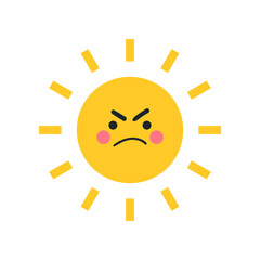 Funny sun icon vector. Smiling sun illustration sign. Sun symbol or logo.